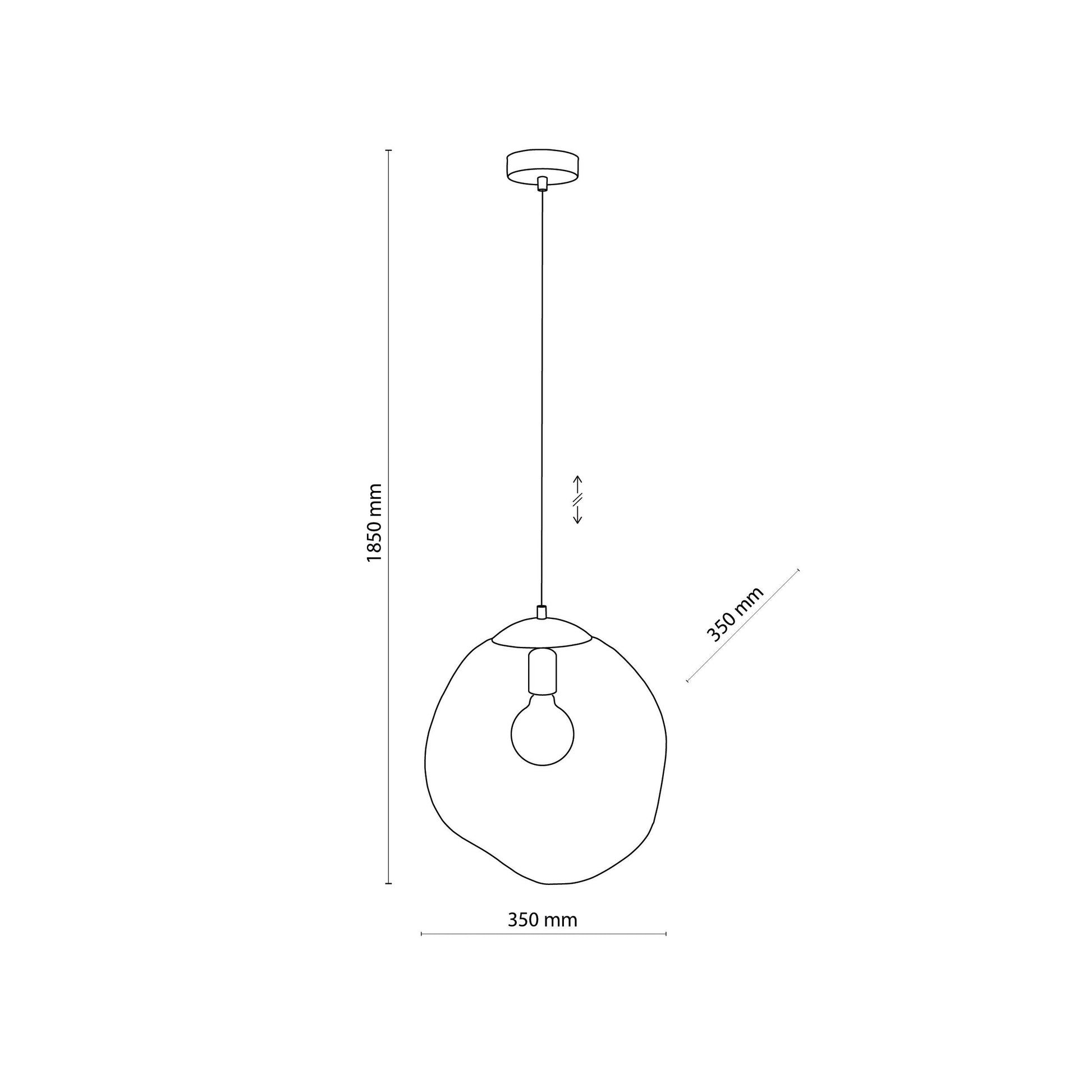 SOL Large Graphite Glass Pendant Light
