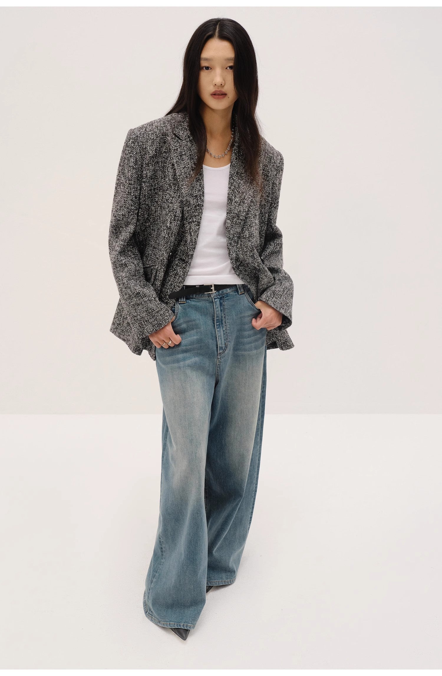 "Long Night Meteor" Italian Imported Yarn Chanel Style Tweed Suit Jacket