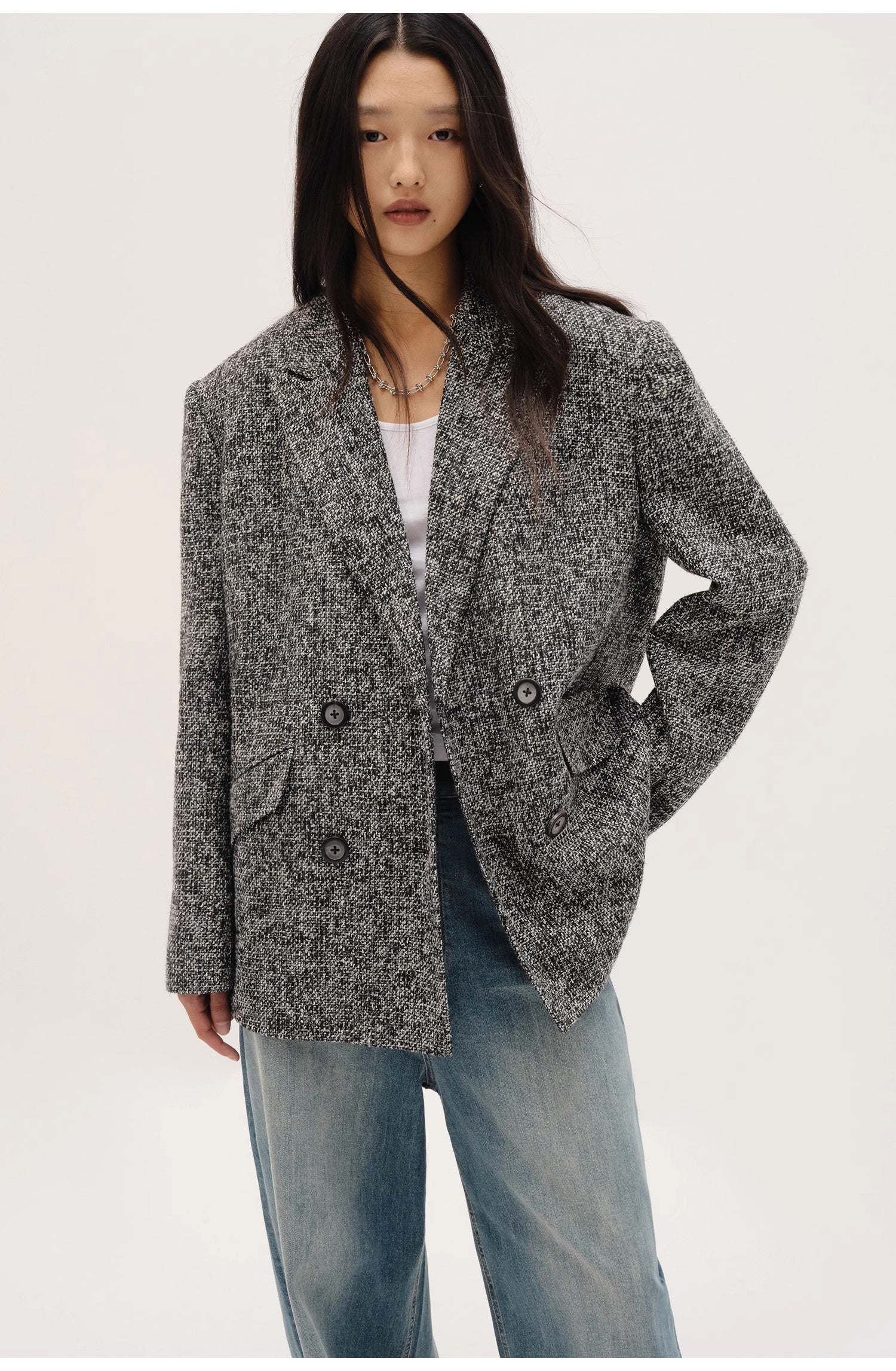 "Long Night Meteor" Italian Imported Yarn Chanel Style Tweed Suit Jacket