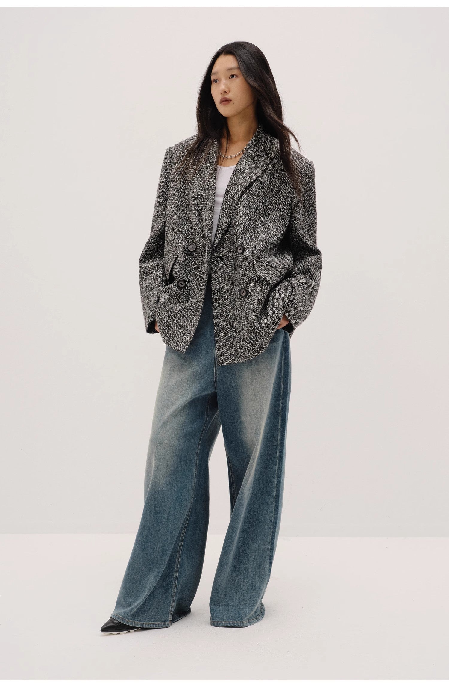 "Long Night Meteor" Italian Imported Yarn Chanel Style Tweed Suit Jacket