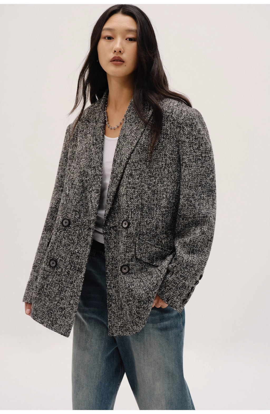"Long Night Meteor" Italian Imported Yarn Chanel Style Tweed Suit Jacket