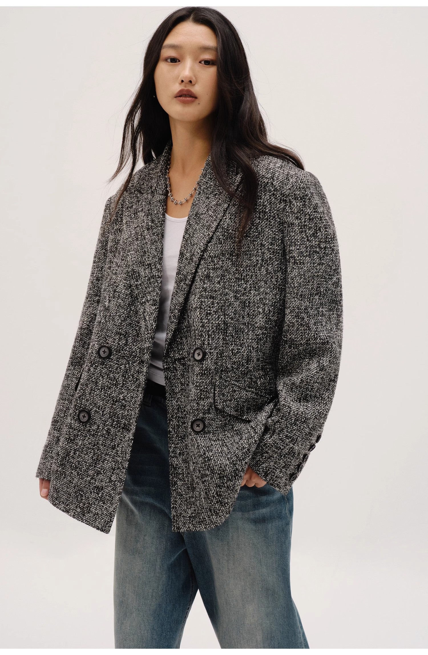 "Long Night Meteor" Italian Imported Yarn Chanel Style Tweed Suit Jacket