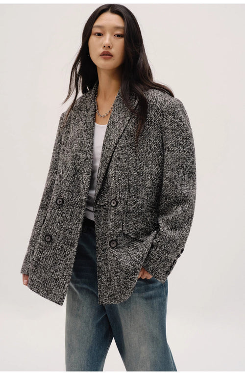 "Long Night Meteor" Italian Imported Yarn Chanel Style Tweed Suit Jacket
