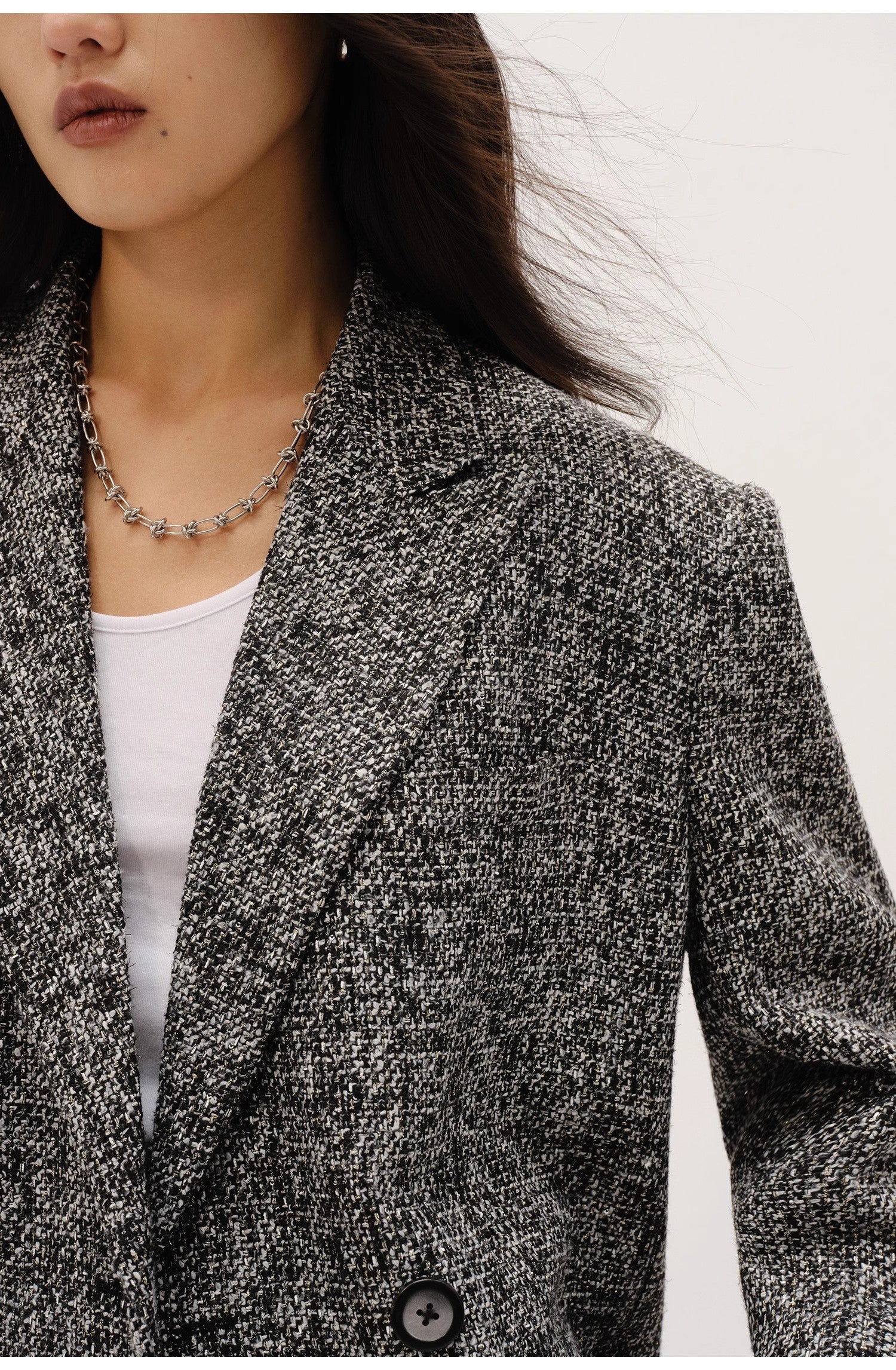 "Long Night Meteor" Italian Imported Yarn Chanel Style Tweed Suit Jacket